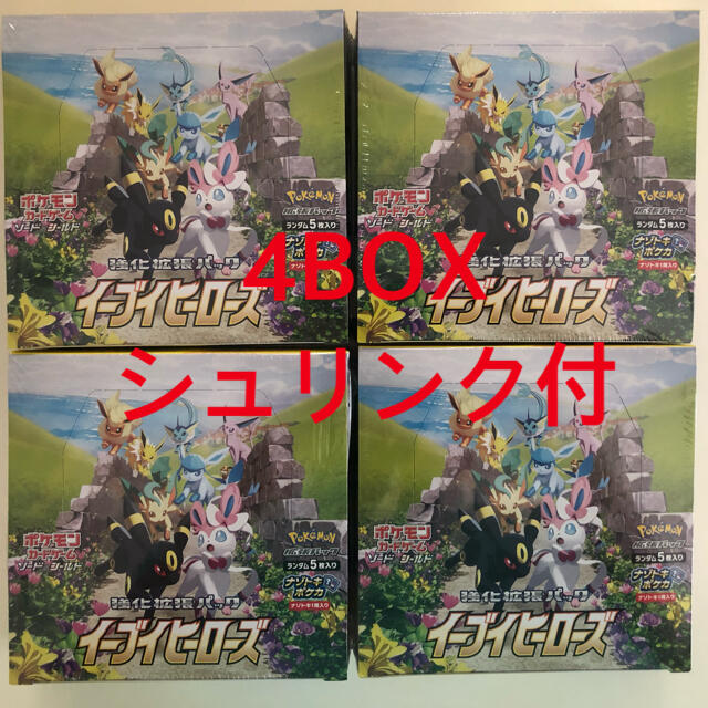 安い割引 ポケモン - 4box ポケモンカード イーブイヒーローズ Box