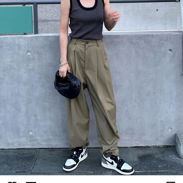 ok.soon ハイウエストテーパードスラックスkhaki