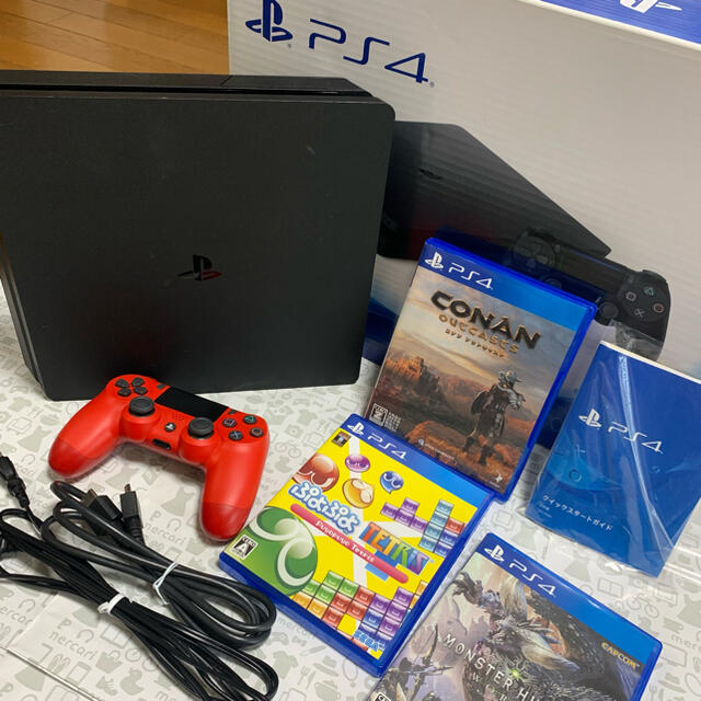 【除菌クリーニング済み】PS4本体 CUH-2100AB01 ソフト3本付き