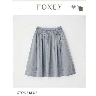 フォクシー(FOXEY)の【新品】FOXEY Skirt "Provence" ストーンブルー 38(ひざ丈スカート)