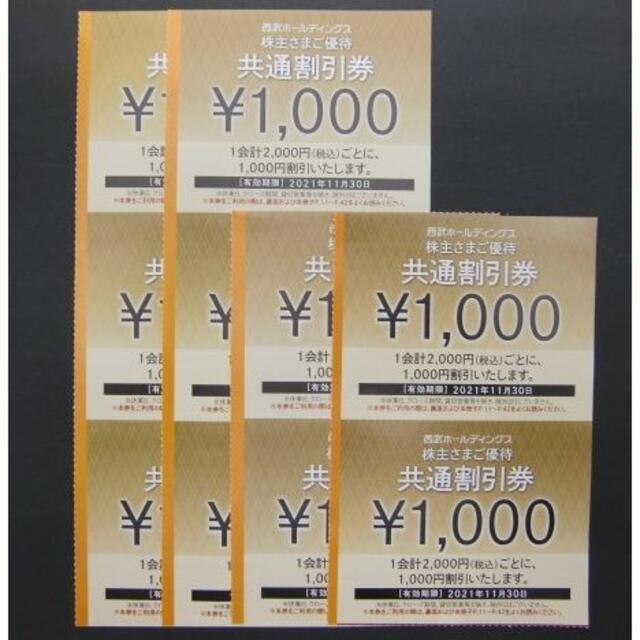 西武ホールディングス　株主優待　共通割引券　30000円分