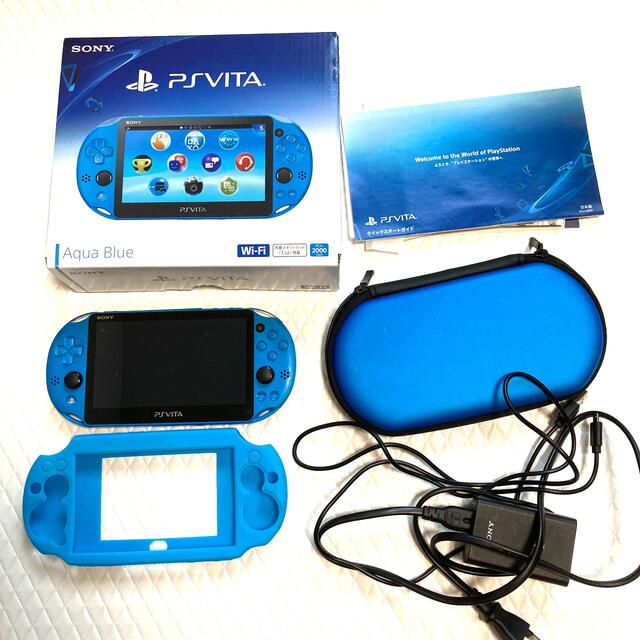 PSvita PSVITA 本体　アクアブルー　充電アダプター　カバー類セットゲームソフト/ゲーム機本体