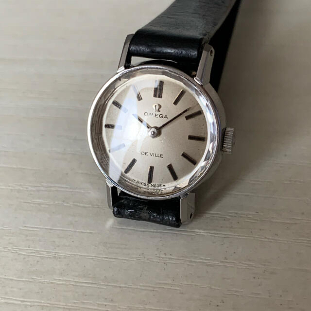 オーバーホール済み　動作保証2年　OMEGA  DEVILLE カットガラス