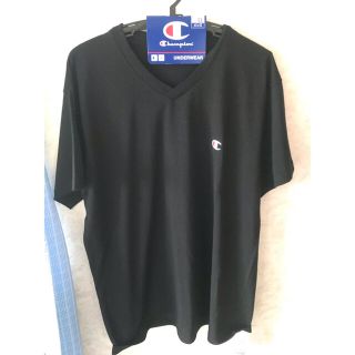 チャンピオン(Champion)のチャンピオン レディース  メンズ  Vネック Tシャツ ブラック　LL(Tシャツ/カットソー(半袖/袖なし))