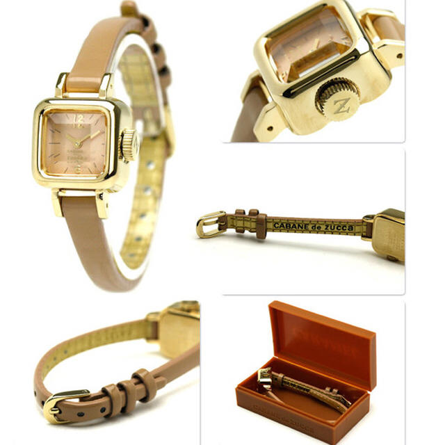 CABANE de ZUCCa(カバンドズッカ)のzucca キャラメル腕時計(動作確認済み) レディースのファッション小物(腕時計)の商品写真