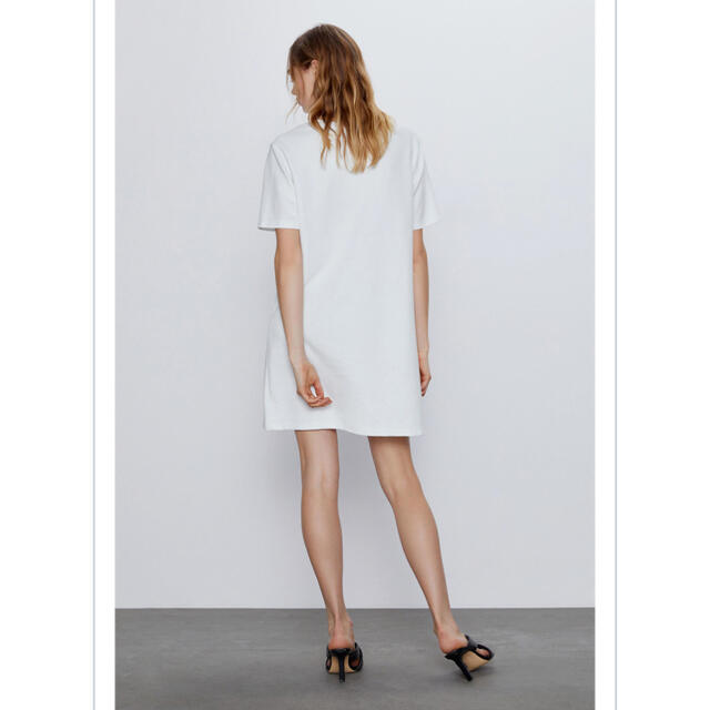 ZARA(ザラ)の新品/Zara Textured weave dress 白Tワンピ レディースのワンピース(ミニワンピース)の商品写真