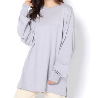 カスタネ(Kastane)の【美品】Kastane 箔プリントSIXSENCEロンT  Mサイズ　パープル(Tシャツ(長袖/七分))