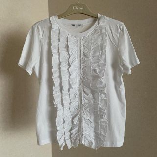 ザラ(ZARA)の新品！ザラZARAフリルTシャツ(Tシャツ(半袖/袖なし))