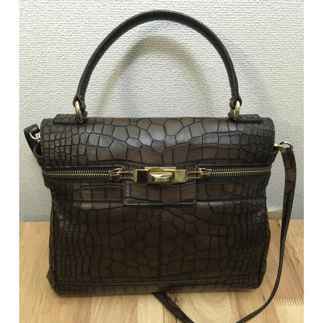 Max Mara(マックスマーラ)のMAX MARA MARGAUX バッグ クロコ調 マルゴー カーフスキン レディースのバッグ(ハンドバッグ)の商品写真