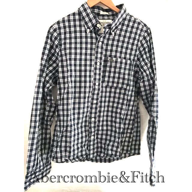 Abercrombie&Fitch(アバクロンビーアンドフィッチ)のAbercrombie&Fitch アバクロ 長袖シャツ チェック柄 ネイビー メンズのトップス(シャツ)の商品写真