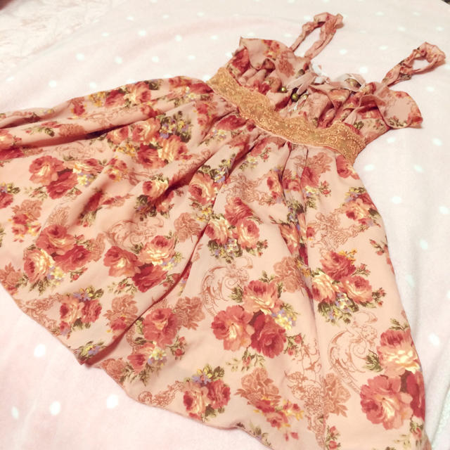 LIZ LISA(リズリサ)のリズリサ 天使 エンジェル 薔薇 ローズ ピンク ワンピース レディースのワンピース(ミニワンピース)の商品写真