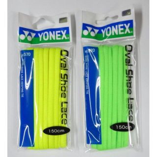 ヨネックス(YONEX)の①ヨネックス　オーバルシューレース　レモンイエローとライムグリーンの150㎝(バドミントン)