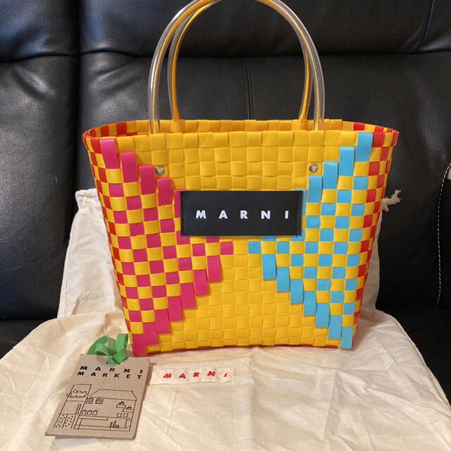 全日本送料無料 未使用 新品 新色 かごバッグ ピクニックバッグ marni マルニ - かごバッグ/ストローバッグ