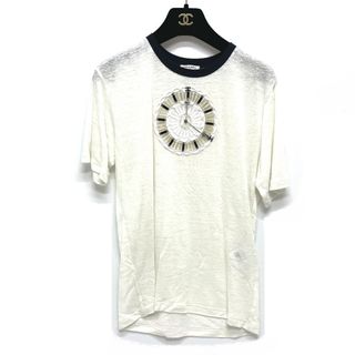 シャネル(CHANEL)のシャネル CHANEL 刺繍 P62662 時計モチーフ 20C 半袖Ｔシャツ レーヨン ホワイト(Tシャツ(半袖/袖なし))