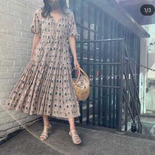 ツルバイマリコオイカワ(TSURU by Mariko Oikawa)の専用　カシュクールロングワンピース　小花柄　美品(ロングワンピース/マキシワンピース)