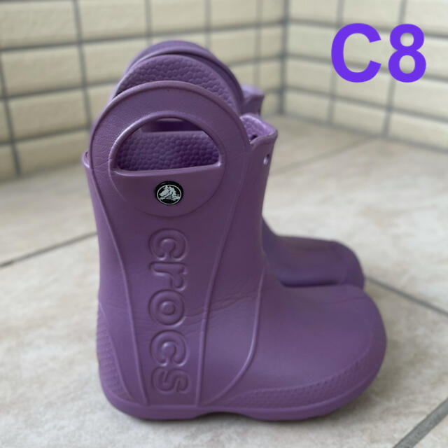 クロックス 長靴 紫 C8 15.5cm - 長靴