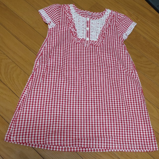 西松屋(ニシマツヤ)の120 チェックワンピース キッズ/ベビー/マタニティのキッズ服女の子用(90cm~)(ワンピース)の商品写真