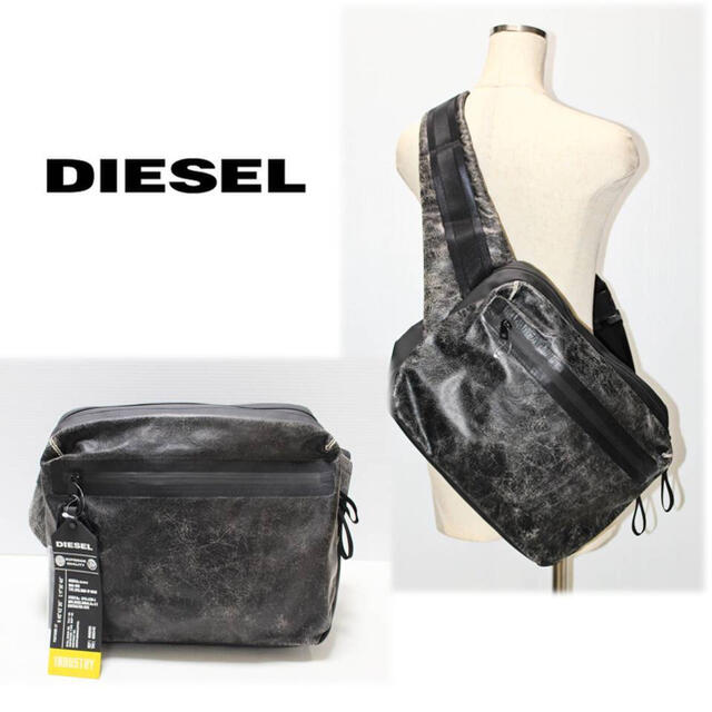 DIESEL(ディーゼル)の《ディーゼル》新品 しわ加工 レザーボディバッグ ショルダーバッグ ベルトバッグ メンズのバッグ(ボディーバッグ)の商品写真