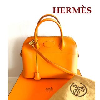 エルメス(Hermes)の美品　エルメス　Hermès  ボリード31 オレンジ　ヴォースイフト　ゴールド(ハンドバッグ)