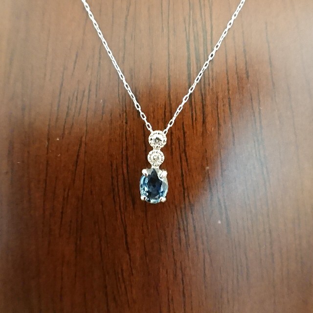 ばんび様専用✨サファイア 0.47ct✨ダイヤモンド ネックレス K18WG レディースのアクセサリー(ネックレス)の商品写真