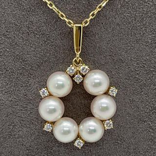 MIKIMOTO - ミキモト ダイヤ パールネックレス K18の通販 by まるるん