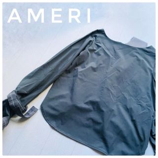 アメリヴィンテージ(Ameri VINTAGE)のAMERI アメリ　プルオーバー長袖ブラウス　レイヤード　チェック　くすみグレー(シャツ/ブラウス(長袖/七分))