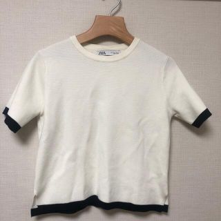 ザラ(ZARA)のZARA 半袖ニット モノトーン(シャツ/ブラウス(半袖/袖なし))