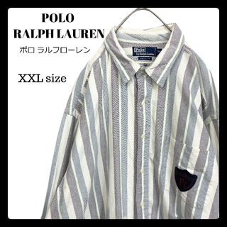 ポロラルフローレン(POLO RALPH LAUREN)の訳アリ POLO ラルフローレン ストライプ シャツ 長袖 USA古着 (シャツ)