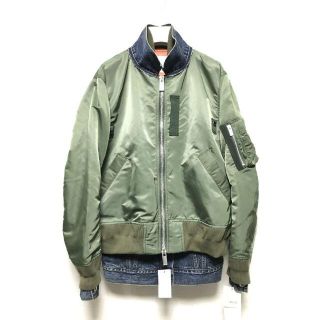 サカイ(sacai)のSACAI 21SS レイヤード MA-1 デニムジャケット 4 定価99000(Gジャン/デニムジャケット)