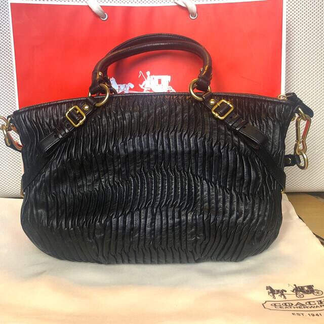 COACH コーチ マディソン　ギャザードレザー　2WAYバッグ