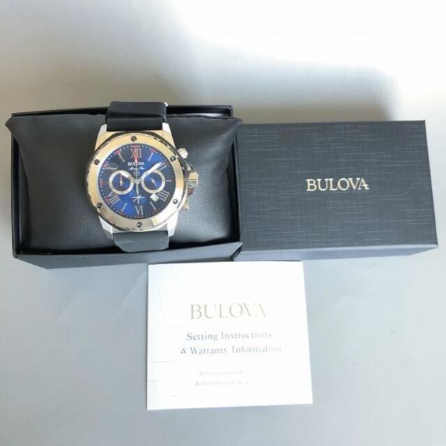 【新品】Bulova ブローバ マリンスター メンズ腕時計 ブルー盤面ステンレススチールバンド素材