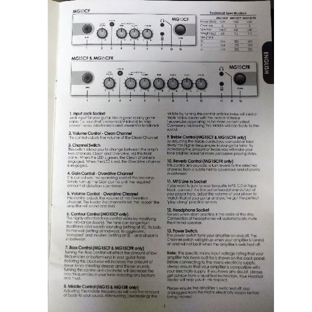 Marshall ギターアンプ 15W (元箱 日本語 英語文説明書同梱) 楽器のギター(ギターアンプ)の商品写真