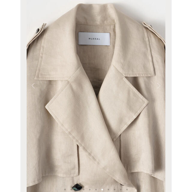 ミューラル Linen open back trench coat トレンチ 低価格で大人気の