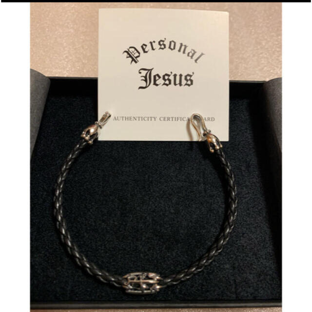 シルバーPersonal Jesus PJ Leather Bracelet Mサイズ