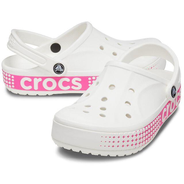 crocs(クロックス)の22cm クロックス バヤバンド ロゴ モーション クロッグ ホワイト レディースの靴/シューズ(サンダル)の商品写真