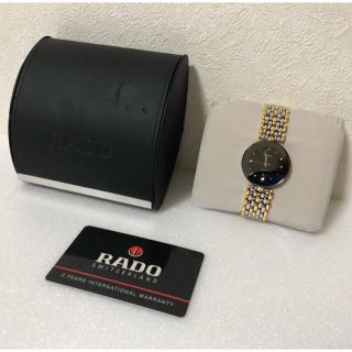 ラドー(RADO)の【美品】スイス老舗ブランド　RADO/ラドー　フローレンス　黒文字盤(腕時計(アナログ))