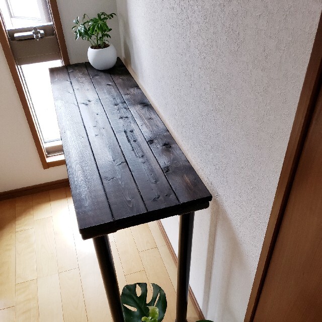 ブラックウォールナット 2450mm × 900mm × 53mm 無垢材 一枚板 テーブル 、 カウンター 天板 、 DIY 向き  材料、資材