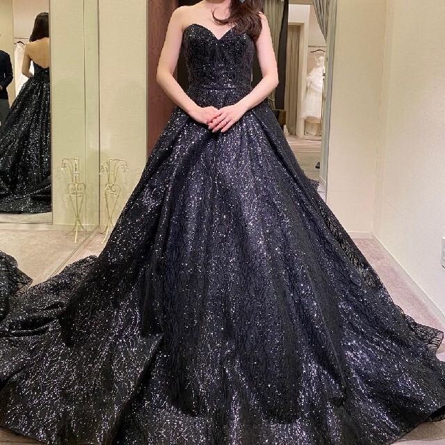 ウェディングドレス カラードレス ラザロ風ドレス ブラックドレス 超美 