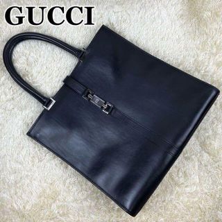 グッチ(Gucci)の【極美品】グッチ ジャッキー オールレザー トートバッグ 大容量 ブラック(トートバッグ)