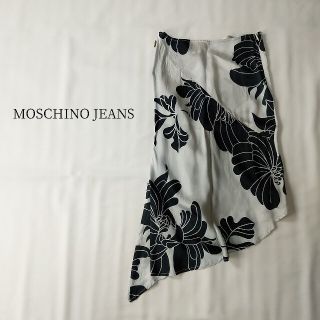 モスキーノ(MOSCHINO)のMOSCHINO JEANS モスキーノジーンズ スカート ハイビスカス柄(ひざ丈スカート)