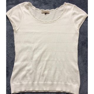 プロポーションボディドレッシング(PROPORTION BODY DRESSING)のプロポ 白 半袖ニット M(カットソー(半袖/袖なし))