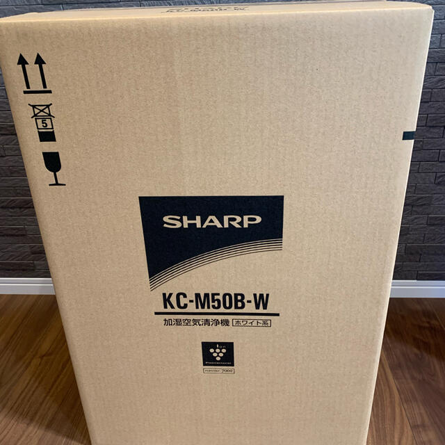 SHARP 床置き型プラズマクラスター加湿空気清浄機 KC-M50B-W