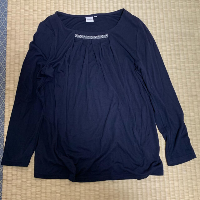 THE SUIT COMPANY(スーツカンパニー)の未使用 紺色 七分袖カットソー レディースのトップス(カットソー(長袖/七分))の商品写真
