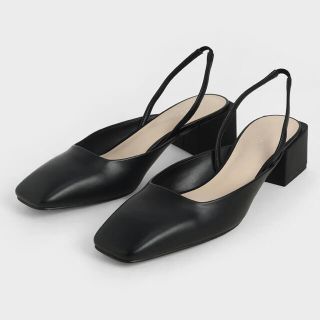 チャールズアンドキース(Charles and Keith)のチャールズアンドキース スクエアトゥ スリングバックパンプス(ハイヒール/パンプス)