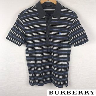 バーバリーブラックレーベル(BURBERRY BLACK LABEL)の美品 BURBERRY BLACK LABEL 半袖ポロシャツ グレー サイズ2(ポロシャツ)