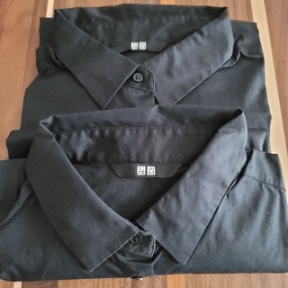 ユニクロ(UNIQLO)のUNIQLO 黒シャツ ２枚(シャツ/ブラウス(長袖/七分))