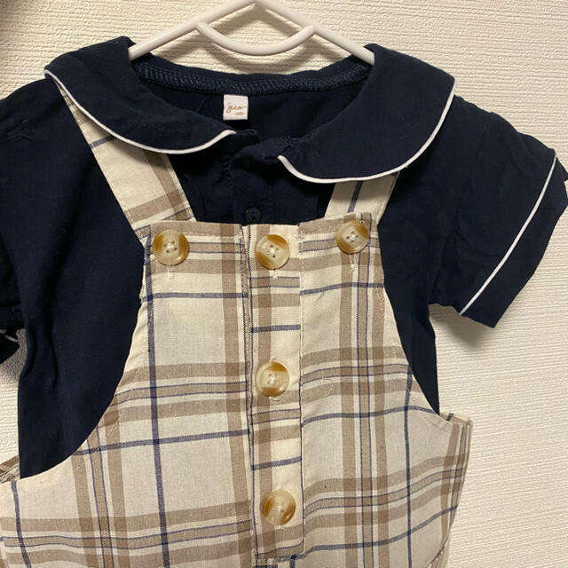 しまむら(シマムラ)のしまむら juo サロペットセット 90size キッズ/ベビー/マタニティのキッズ服女の子用(90cm~)(Tシャツ/カットソー)の商品写真