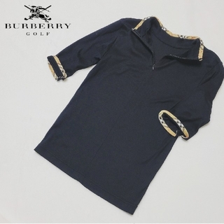 バーバリー(BURBERRY)のBURBERRY GOLF バーバリーゴルフ　ハーフジップ 五分袖  ポロシャツ(ポロシャツ)