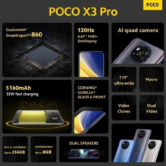新品おまけ多数 Xiaomi POCO X3 Pro 8/256G SIMフリーの通販 by ...