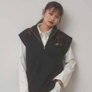 マウジー(moussy)のハーフジップスウェットベストワンピース　abeundmor(ミニワンピース)